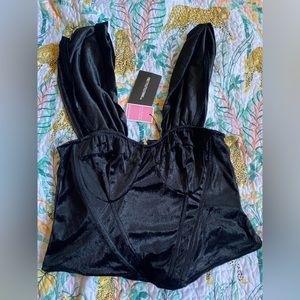 PRETTY LITTLE THING BLACK PLUS CORSET TOP
